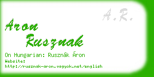 aron rusznak business card