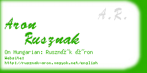 aron rusznak business card